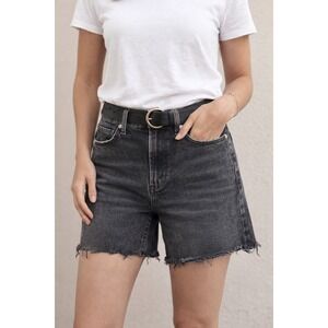 Citizens of Humanity Black Cutoff Shorts 24 Frayed Hem High Rise Distressed